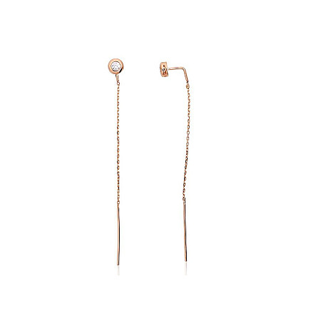 Kiti,  - Auksiniai auskarai, 0.96 g, Raudonas Auksas 585 praba, Cirkonai