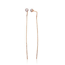 Auksiniai auskarai, 1.24 g, Raudonas Auksas 585 praba, rodis (padengti) , Cirkonai