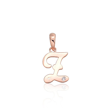 Raidės,  - Auksinis pakabukas, 0.42 g, Raudonas Auksas 585 praba, Cirkonai, Raidė: Z