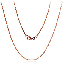 Auksinė grandinėlė Curb 1 mm , briaunų apdirbimas deimantu, 55, 1.88 g, Raudonas Auksas 585 praba