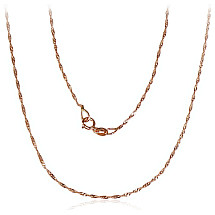 Auksinė grandinėlė Singapore 1 mm , briaunų apdirbimas deimantu, 45, 0.83 g, Raudonas Auksas 585 praba