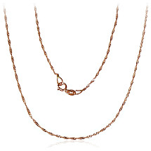Auksinė grandinėlė Singapore 1 mm , briaunų apdirbimas deimantu, 50, 0.93 g, Raudonas Auksas 585 praba