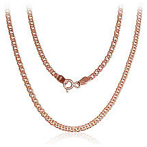 Auksinė grandinėlė Double rombo 2.5 mm , briaunų apdirbimas deimantu, 55, 4.98 g, Raudonas Auksas 585 praba
