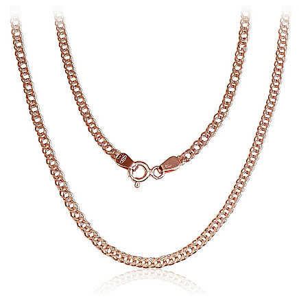 Vyrams,  - Auksinė grandinėlė Double rombo 2.5 mm , briaunų apdirbimas deimantu, 55, 4.98 g, Raudonas Auksas 585 praba