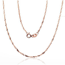 Auksinė grandinėlė Singapore 1.5 mm , briaunų apdirbimas deimantu, 55, 2.14 g, Raudonas Auksas 585 praba
