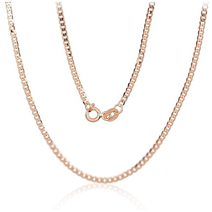 Grandinėlės,  - Auksinė grandinėlė Curb 2 mm , briaunų apdirbimas deimantu, 55, 3.66 g, Raudonas Auksas 585 praba