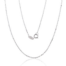 Auksinė grandinėlė Anchor round 1 mm , briaunų apdirbimas deimantu, 50, 1.15 g, Baltas Auksas 585 praba