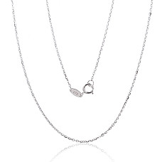 Auksinė grandinėlė Anchor round 1 mm , briaunų apdirbimas deimantu, 50, 1.15 g, Baltas Auksas 585 praba