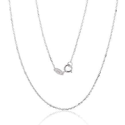 Grandinėlės,  - Auksinė grandinėlė Anchor round 1 mm , briaunų apdirbimas deimantu, 50, 1.15 g, Baltas Auksas 585 praba