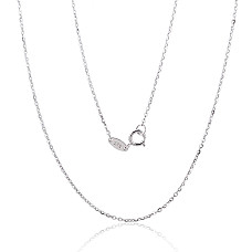 Auksinė grandinėlė Anchor round 1 mm , briaunų apdirbimas deimantu, 50, 1.16 g, Baltas Auksas 585 praba