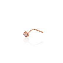 Auksinių auskarų vėrimas, 0.12 g, Raudonas Auksas 585 praba, Cirkonai
