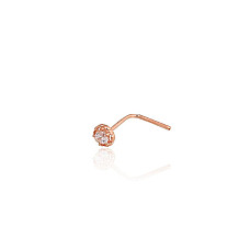 Auksinių auskarų vėrimas, 0.12 g, Raudonas Auksas 585 praba, Cirkonai