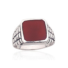 Sidabrinis žiedas, 20, 9.9 g, Sidabras 925 praba, oksidas (padengti), Karneolis