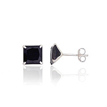 Sidabriniai auskarai –pusetai, Sidabras 925 praba, Cirkonai