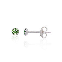 Sidabriniai auskarai –pusetai, 0.3 g, Sidabras 925 praba, Cirkonai