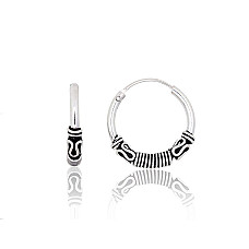 Sidabriniai auskarai –žiedai, 1.7 g, Sidabras 925 praba, oksidas (padengti)