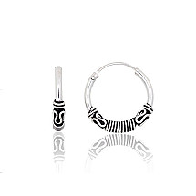 Sidabriniai auskarai –žiedai, 1.8 g, Sidabras 925 praba, oksidas (padengti)