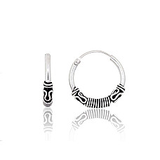 Sidabriniai auskarai –žiedai, 1.8 g, Sidabras 925 praba, oksidas (padengti)
