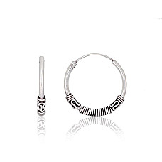 Sidabriniai auskarai –žiedai, 2.4 g, Sidabras 925 praba, oksidas (padengti)