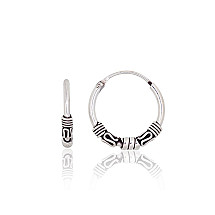 Sidabriniai auskarai –žiedai, 1.8 g, Sidabras 925 praba, oksidas (padengti)