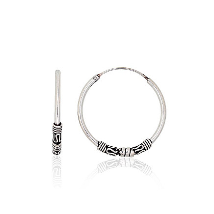 Auskarai-žiedai,  - Sidabriniai auskarai –žiedai, 2.4 g, Sidabras 925 praba, oksidas (padengti)