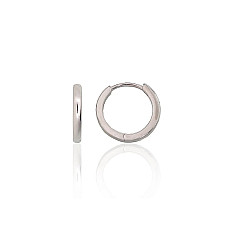 Sidabriniai auskarai su apvaliu segtuku, 1.4 g, Sidabras 925 praba, rodis (padengti)