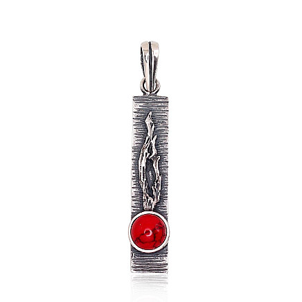 K-Exclusive  kolekcija,  - Sidabrinis pakabukas, 4.8 g, Sidabras 925 praba, oksidas (padengti), Koralas (Imitacija)