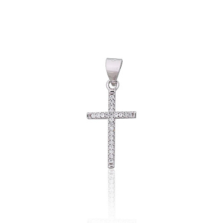 Kryžiai  ir ikonos,  - Sidabrinis pakabukas, 0.7 g, Sidabras 925 praba, rodis (padengti), Cirkonai