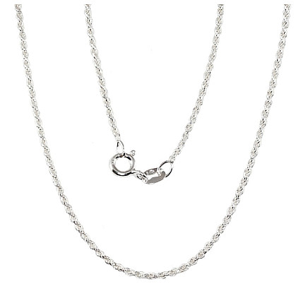 Grandinėlės,  - Sidabrinė grandinėlė Rope 1, 3 mm, Sidabras 925 praba