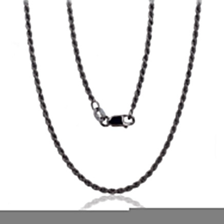 Grandinėlės,  - Sidabrinė grandinėlė Rope 2 mm, Sidabras 925 praba, rodis (padengti)