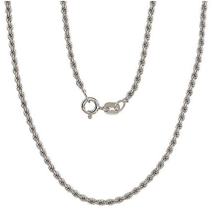 Grandinėlės,  - Sidabrinė grandinėlė Rope 2 mm, Sidabras 925 praba, rodis (padengti)