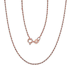 Sidabrinė grandinėlė Rope 1,1 mm, 40, 2.1 g, Sidabras 925 praba, raudonas auksas (padengti)