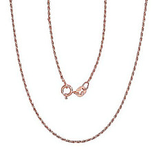 Sidabrinė grandinėlė Rope 1,1 mm, 45, 2.4 g, Sidabras 925 praba, raudonas auksas (padengti)