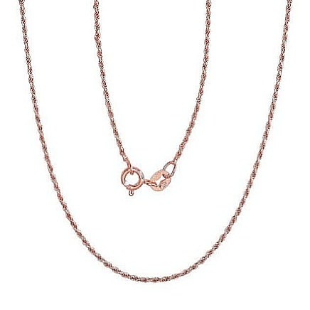 Auksu padengti,  - Sidabrinė grandinėlė Rope 1,1 mm, 45, 2.4 g, Sidabras 925 praba, raudonas auksas (padengti)