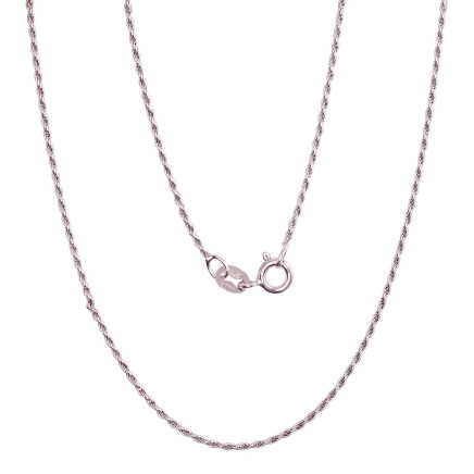Grandinėlės,  - Sidabrinė grandinėlė Rope 1, 1 mm, Sidabras 925 praba, rodis (padengti)