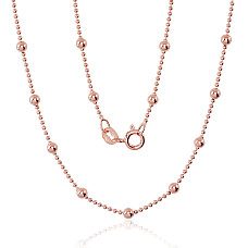 Sidabrinė grandinėlė Bead 1-3 mm, 40, 3.8 g, Sidabras 925 praba, raudonas auksas (padengti)