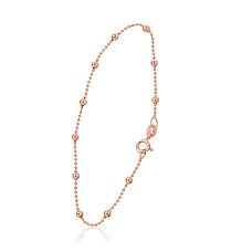 Sidabrinė grandinėlė Bead 1-3 mm, 17, 1.7 g, Sidabras 925 praba, raudonas auksas (padengti)