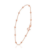 Sidabrinė grandinėlė Bead 1-3 mm, 18, 1.8 g, Sidabras 925 praba, raudonas auksas (padengti)