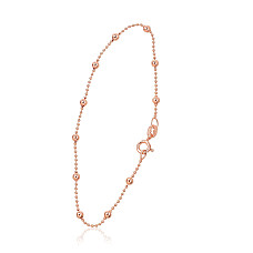 Sidabrinė grandinėlė Bead 1-3 mm, 18, 1.8 g, Sidabras 925 praba, raudonas auksas (padengti)