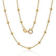 Sidabrinė grandinėlė Bead 1-3 mm, 50, 4.6 g, Sidabras 925 praba, geltonas auksas (padengti)