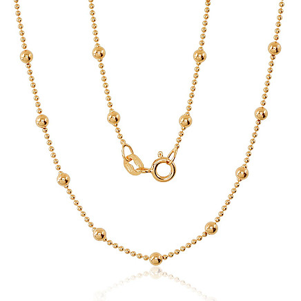 Auksu padengti,  - Sidabrinė grandinėlė Bead 1-3 mm, 50, 4.6 g, Sidabras 925 praba, geltonas auksas (padengti)