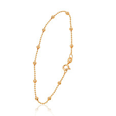 Sidabrinė grandinėlė Bead 1-3 mm, 17, 1.6 g, Sidabras 925 praba, geltonas auksas (padengti)