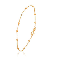 Sidabrinė grandinėlė Bead 1-3 mm, 17, 1.7 g, Sidabras 925 praba, geltonas auksas (padengti)