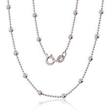 Sidabrinė grandinėlė Bead 1-3 mm, 50, 4.8 g, Sidabras 925 praba, rodis (padengti)