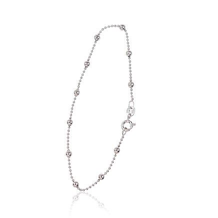 apyrankės-grandinėlės,  - Sidabrinė grandinėlė Bead 1-3 mm, 17, 1.7 g, Sidabras 925 praba, rodis (padengti)