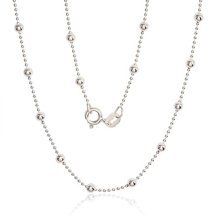 Grandinėlės,  - Sidabrinė grandinėlė Bead 1-3 mm, 45, 4.2 g, Sidabras 925 praba