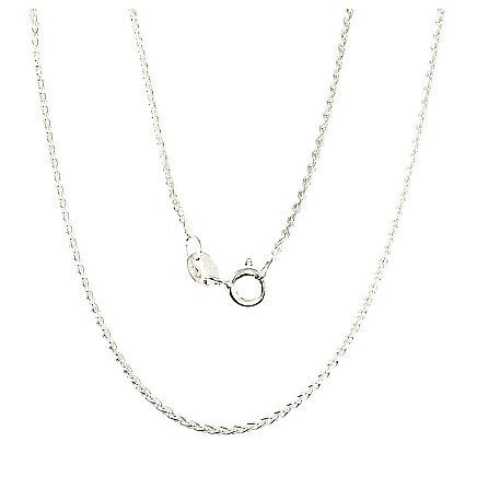 Grandinėlės,  - Sidabrinė grandinėlė Spiga 1, 1 mm, Sidabras 925 praba