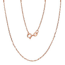 Sidabrinė grandinėlė Anchor 1 mm , briaunų apdirbimas deimantu, 40, 1.7 g, Sidabras 925 praba, raudonas auksas (padengti)