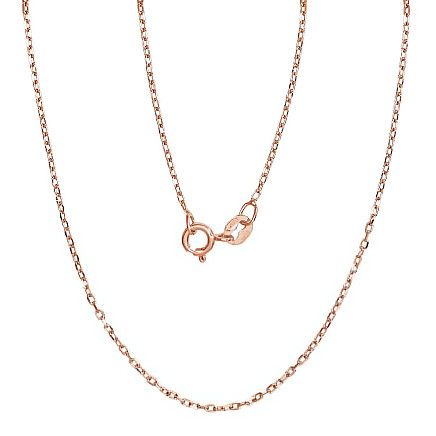 Auksu padengti,  - Sidabrinė grandinėlė Anchor 1 mm , briaunų apdirbimas deimantu, 40, 1.7 g, Sidabras 925 praba, raudonas auksas (padengti)
