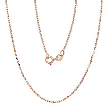 Sidabrinė grandinėlė Anchor 1 mm , briaunų apdirbimas deimantu, 50, 2.1 g, Sidabras 925 praba, raudonas auksas (padengti)